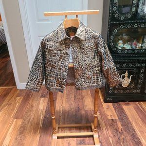 Ruby Road, 10P, Giraffe print gold metallic jacket